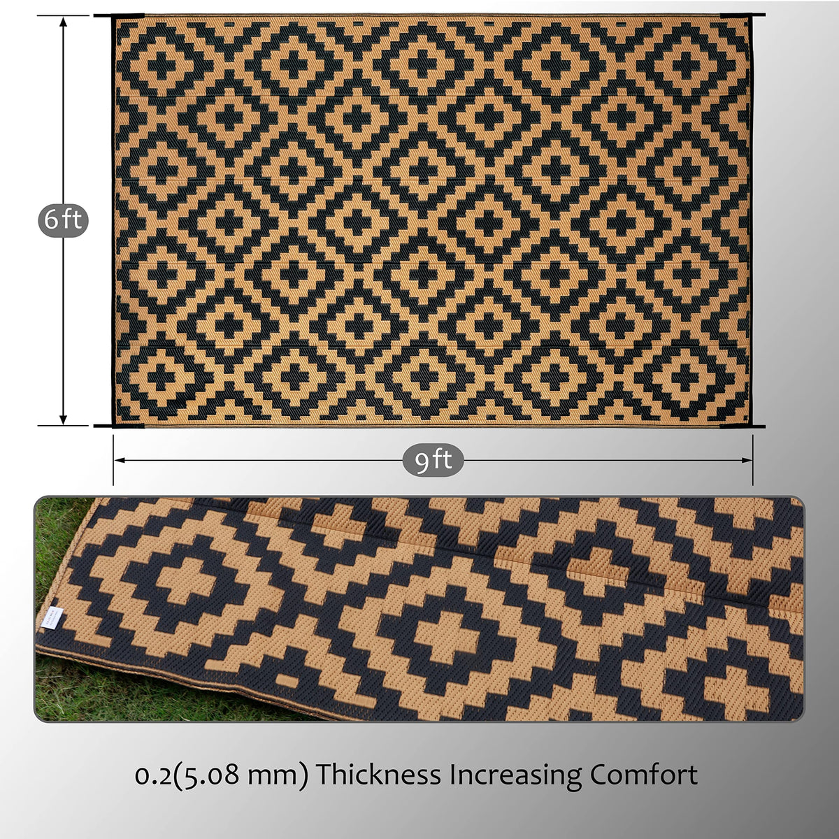 SAND MINE large outdoor floor mat on a deck ready for any weather.