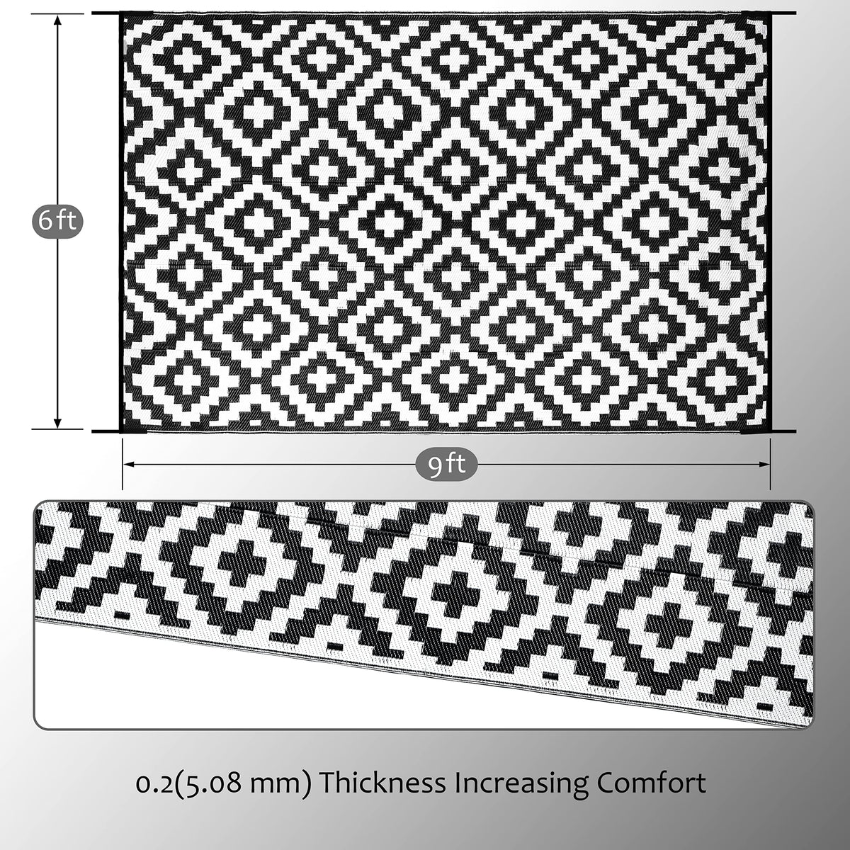 SAND MINE large outdoor mat suitable for RVs and patios with durable design.