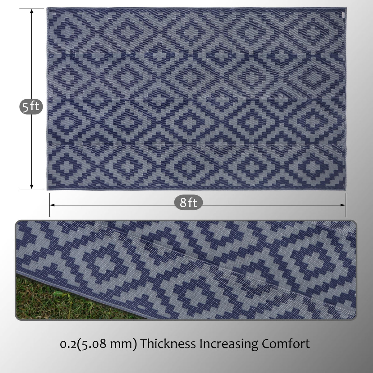 SAND MINE outdoor rug for RV camping, UV-stabilized against fading