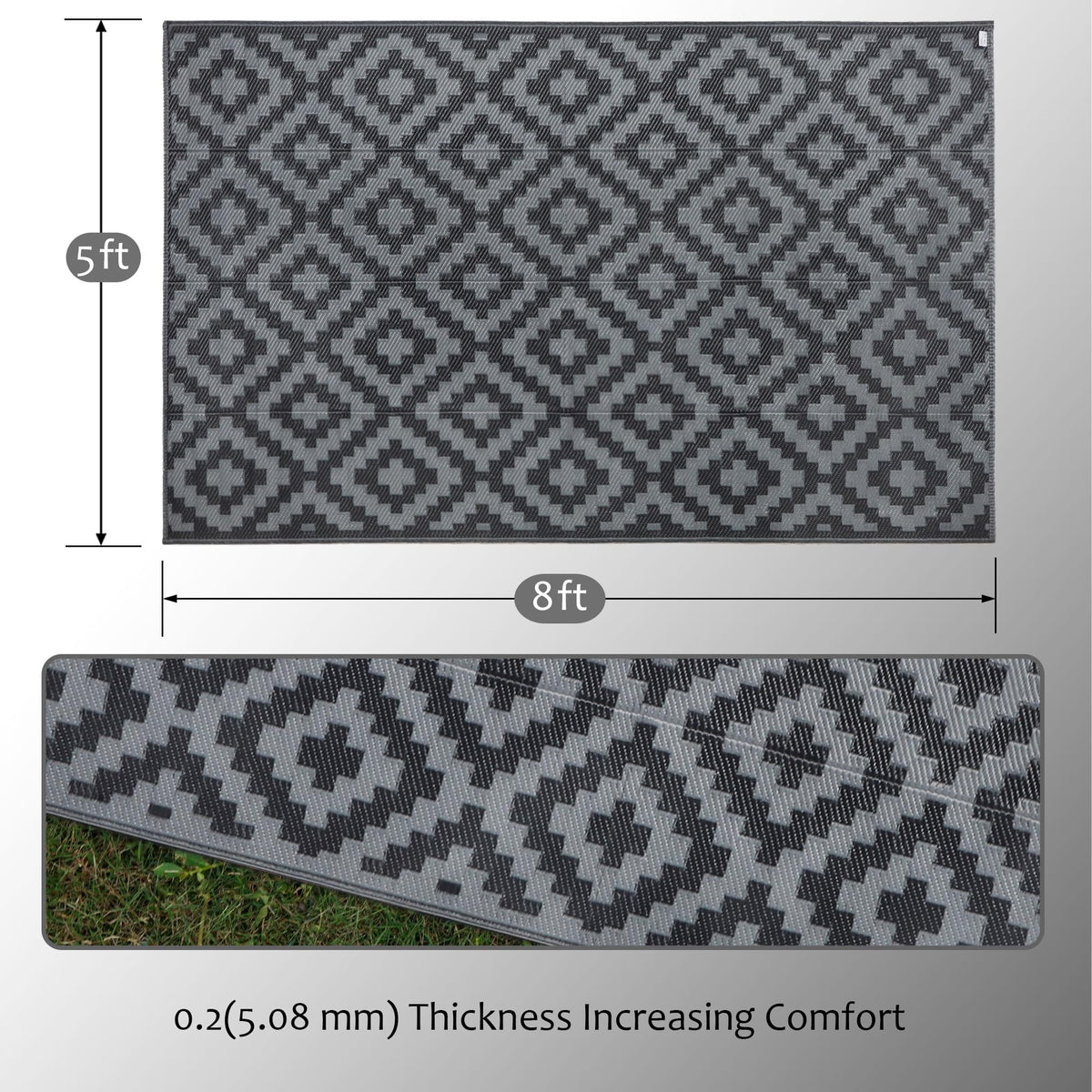 SAND MINE patio rug arranged with outdoor furniture for a stylish setup