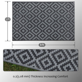 SAND MINE patio rug arranged with outdoor furniture for a stylish setup