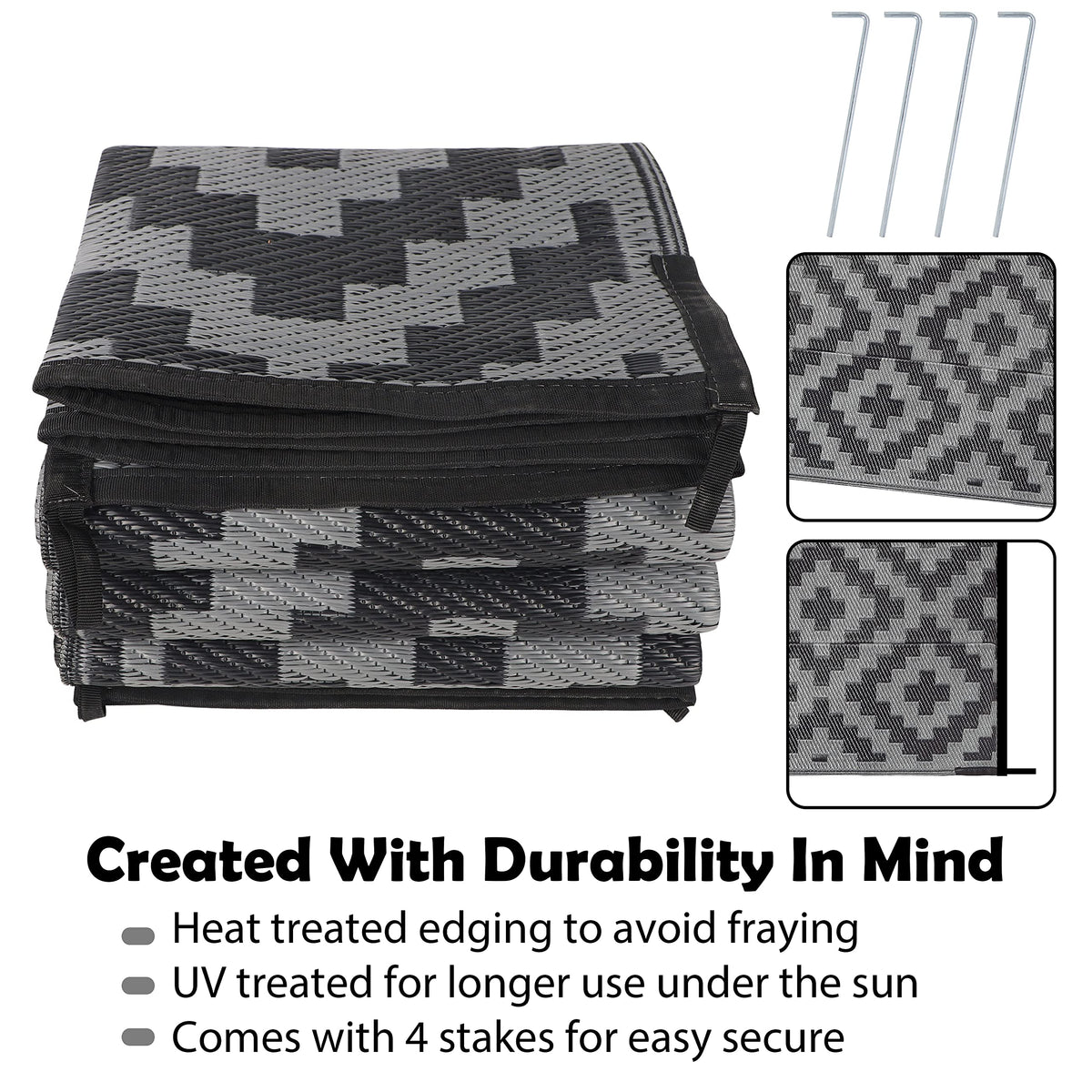 SAND MINE polypropylene outdoor rug offers premium quality and durable underfoot.