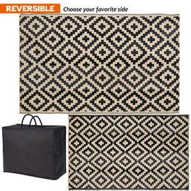 SAND MINE rug folded compactly with carrying bag for easy travel