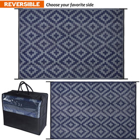 SAND MINE reversible mats folded for compact storage with carrying bag.