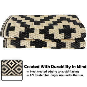SAND MINE outdoor mat cleans quickly with water and air dries.