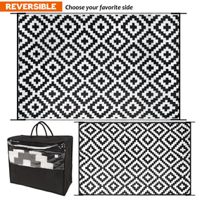 SAND MINE reversible outdoor mat with dual-tone design for versatile styling outdoors.