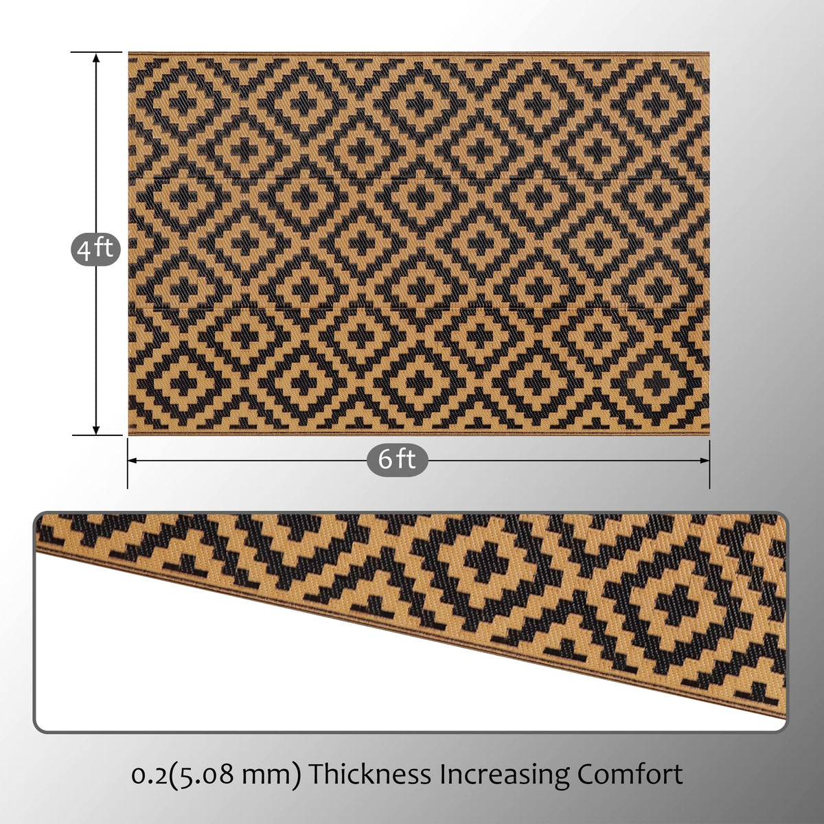 SAND MINE rv camping rug folded for easy transport and storage