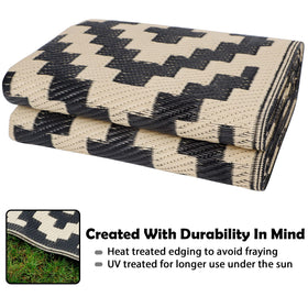 SAND MINE UV-stabilized outdoor rug on a sunny patio