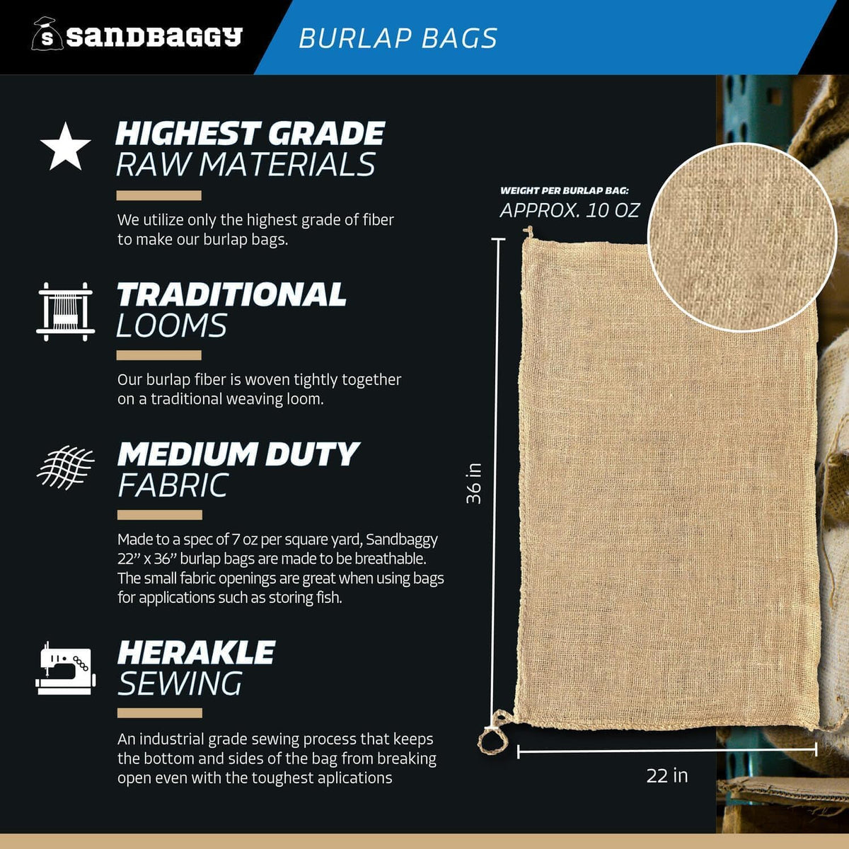 Sandbaggy burlap bags are biodegradable and eco-friendly for sustainable storage.