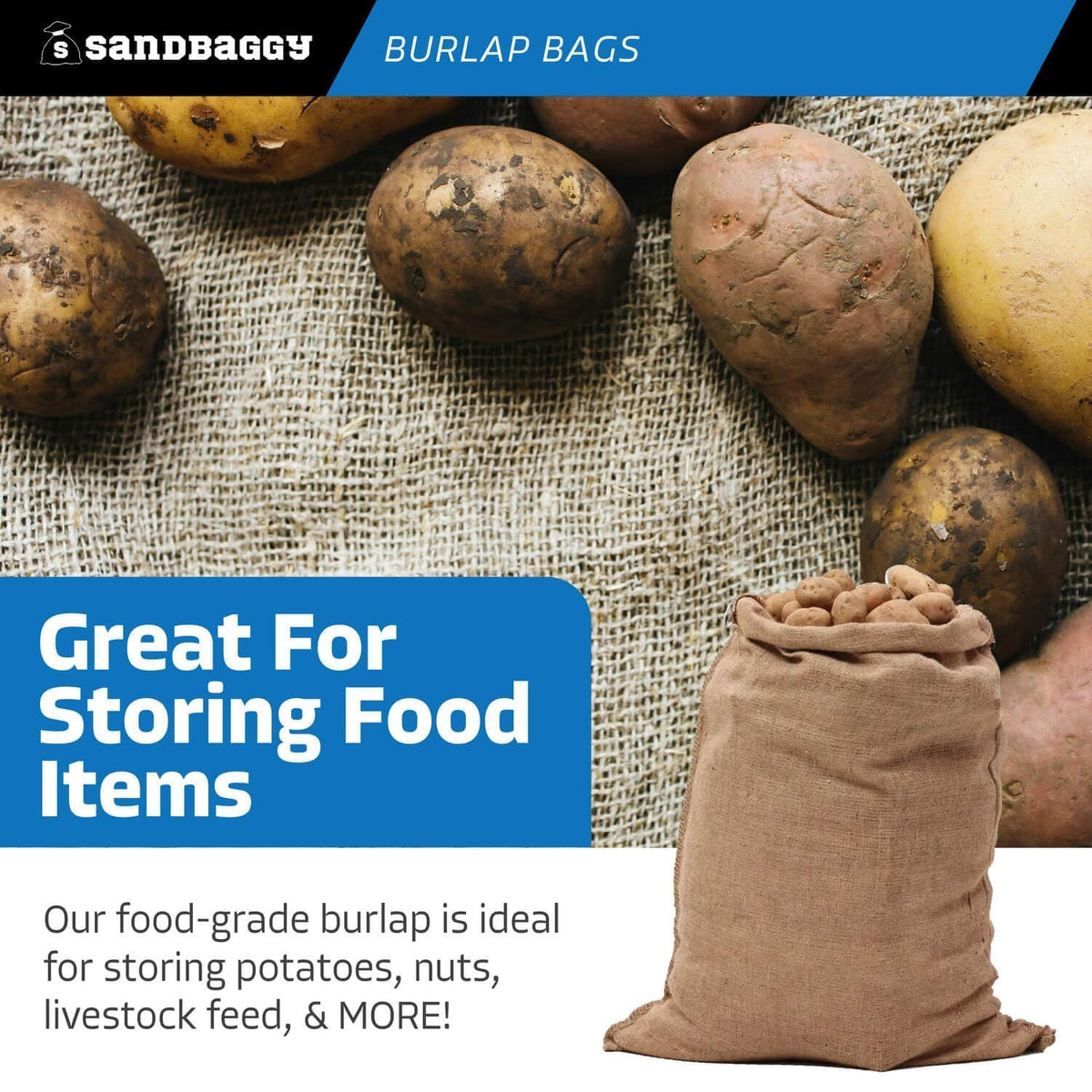 Sandbaggy burlap bag keeps a fish catch cool when moistened for freshness.