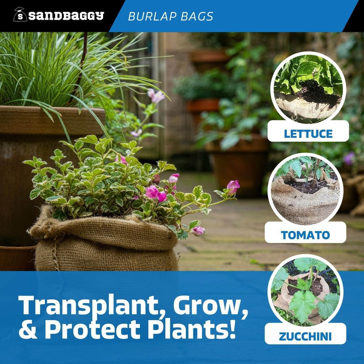 Sandbaggy burlap sacks meet food-grade standards for safe handling of edibles.