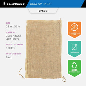 Sandbaggy burlap bags storing metal parts securely without plastic waste.