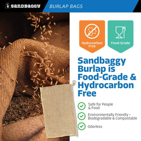 Sandbaggy burlap bag designed for outdoor use with durable build.