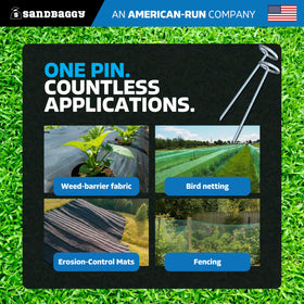 Sandbaggy galvanized finish on outdoor stakes for long-term rust resistance.