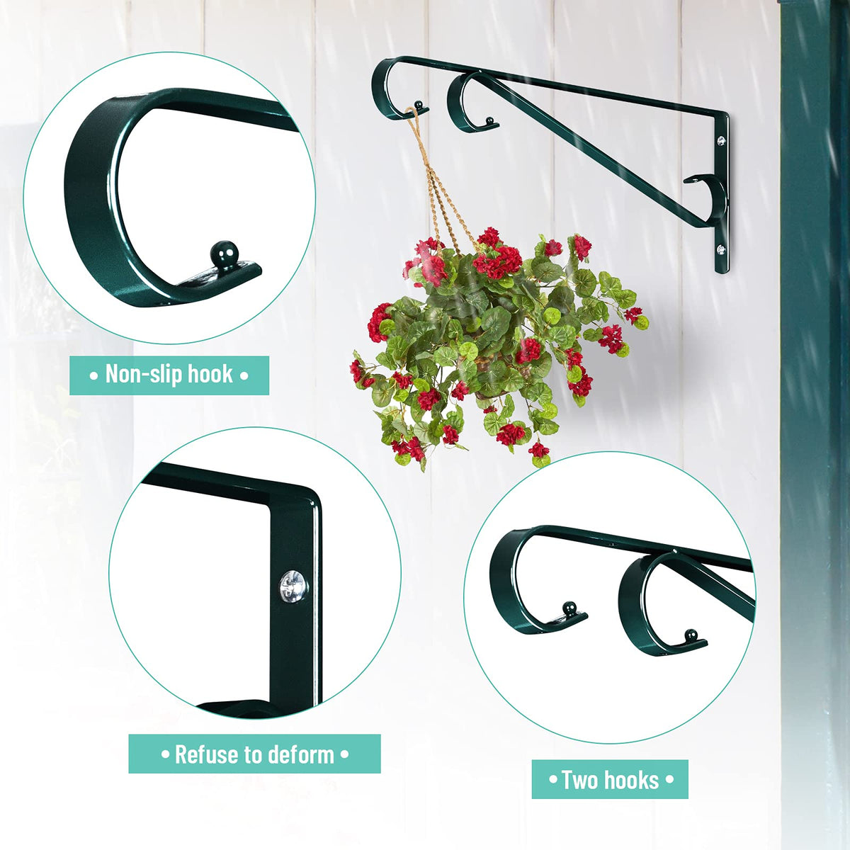 Sanduby plant hanger dimensions 15.4 by 5.3 by 0.6 inches.