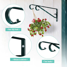 Sanduby plant hanger dimensions 15.4 by 5.3 by 0.6 inches.