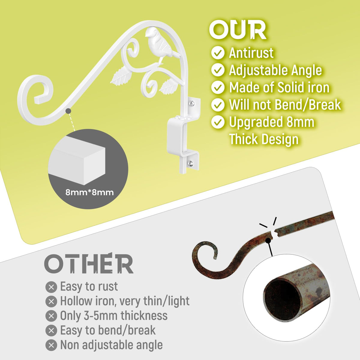 Sanduby white anti-rust coating keeps outdoor hangers looking bright