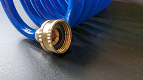 SANFU PU Recoil Hose extended to 10 feet for versatile watering needs.
