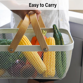 SANHSEHOME breathable wire mesh basket open top for fresh produce