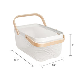 SANHSEHOME kitchen storage mesh basket for organized countertops