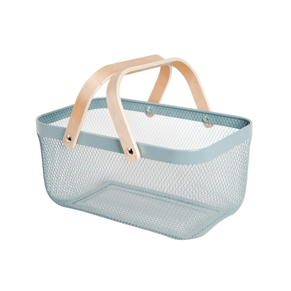 SANHSEHOME metal mesh harvest basket rectangle for breathable fruit and vegetable gathering