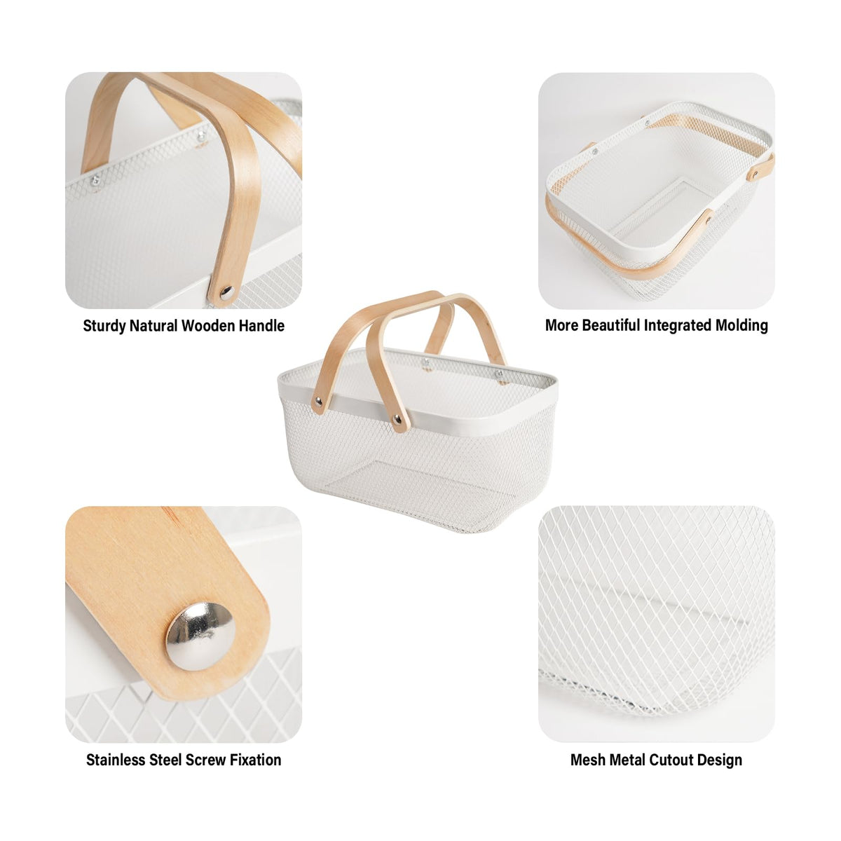 SANHSEHOME picnic-ready harvest basket with handle for outdoor meals