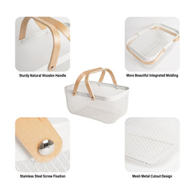 SANHSEHOME picnic-ready harvest basket with handle for outdoor meals