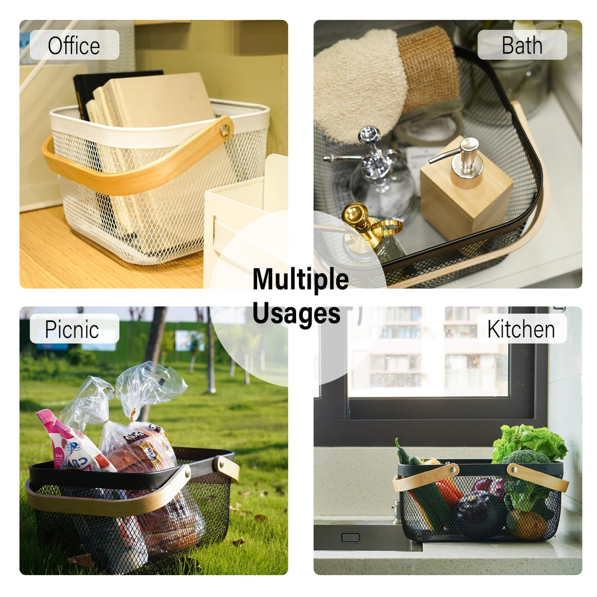 SANHSEHOME rust-resistant mesh basket with silver plated finish protecting against corrosion