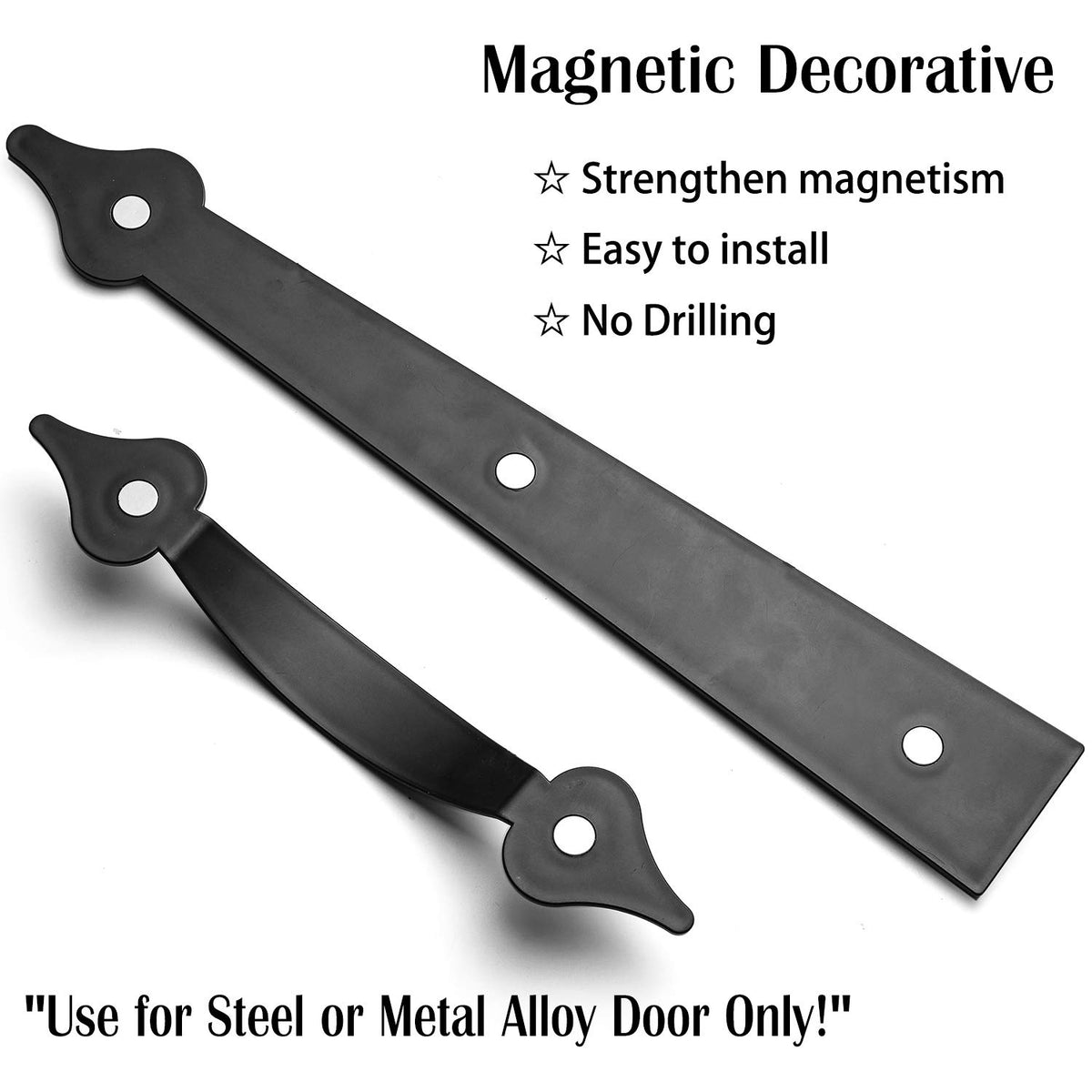 Close-up of SANKINS hinge magnets showing strong attachment for outdoor decor.