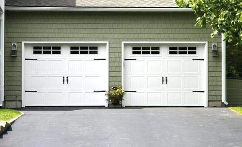 SANKINS outdoor garage decor on steel door withstands outdoor conditions.