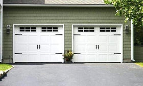 SANKINS outdoor garage decor on steel door withstands outdoor conditions.