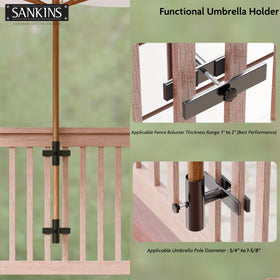 SANKINS sturdy rail base with rubber pads resists rust and protects surfaces.