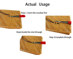 SANMENMO wicker repair tool compact box fits diagonally in storage.