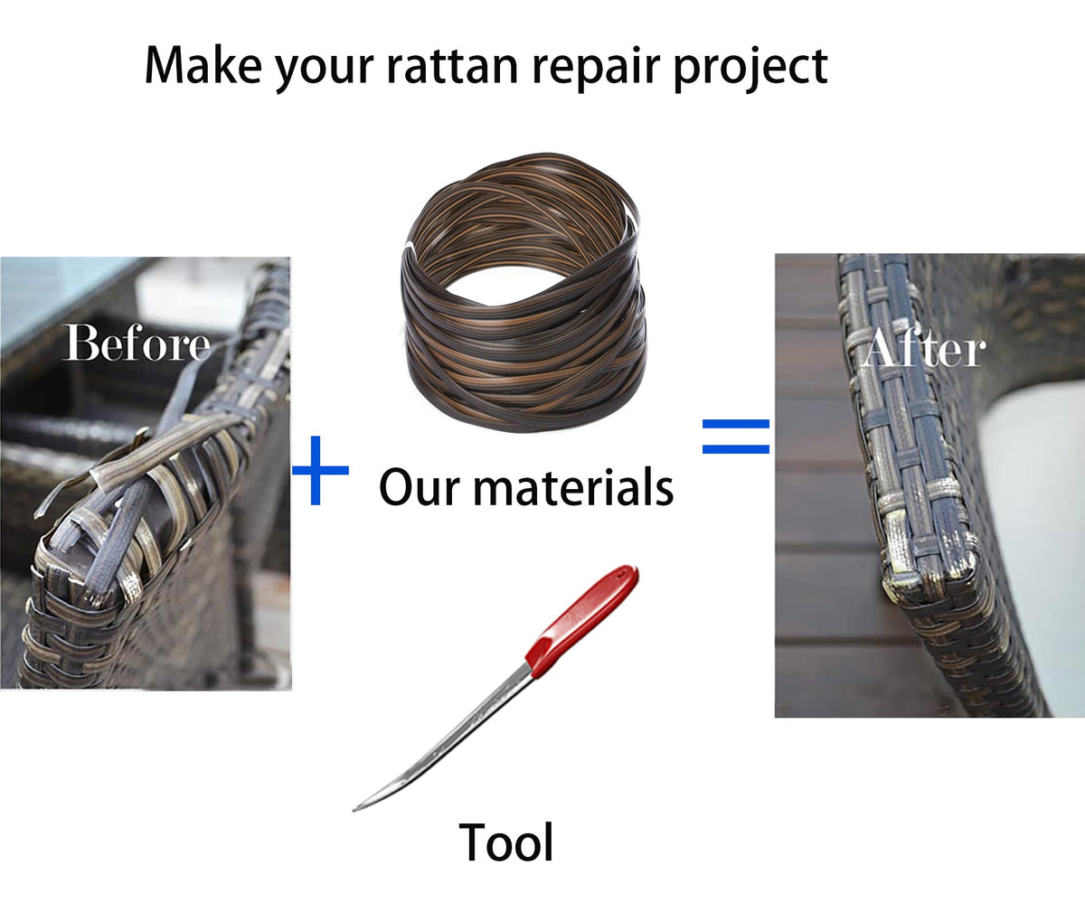 SANMENMO dragon-pattern tool adds grip and style for smooth rattan weaving.