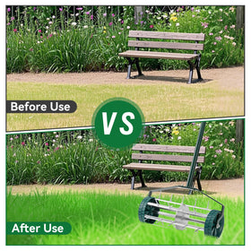 SANMEO yard care aerator showcased in a garden scene for home lawns.