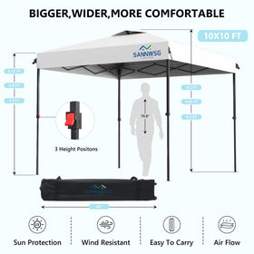 Sannwsg 10x10 canopy with three detachable sidewalls for privacy