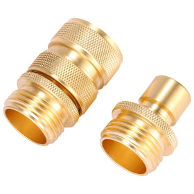 Sanpaint 3/4-inch brass quick-connect set for universal hose compatibility.