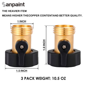 Sanpaint 3/4 inch valve connection for smooth hose attachment.