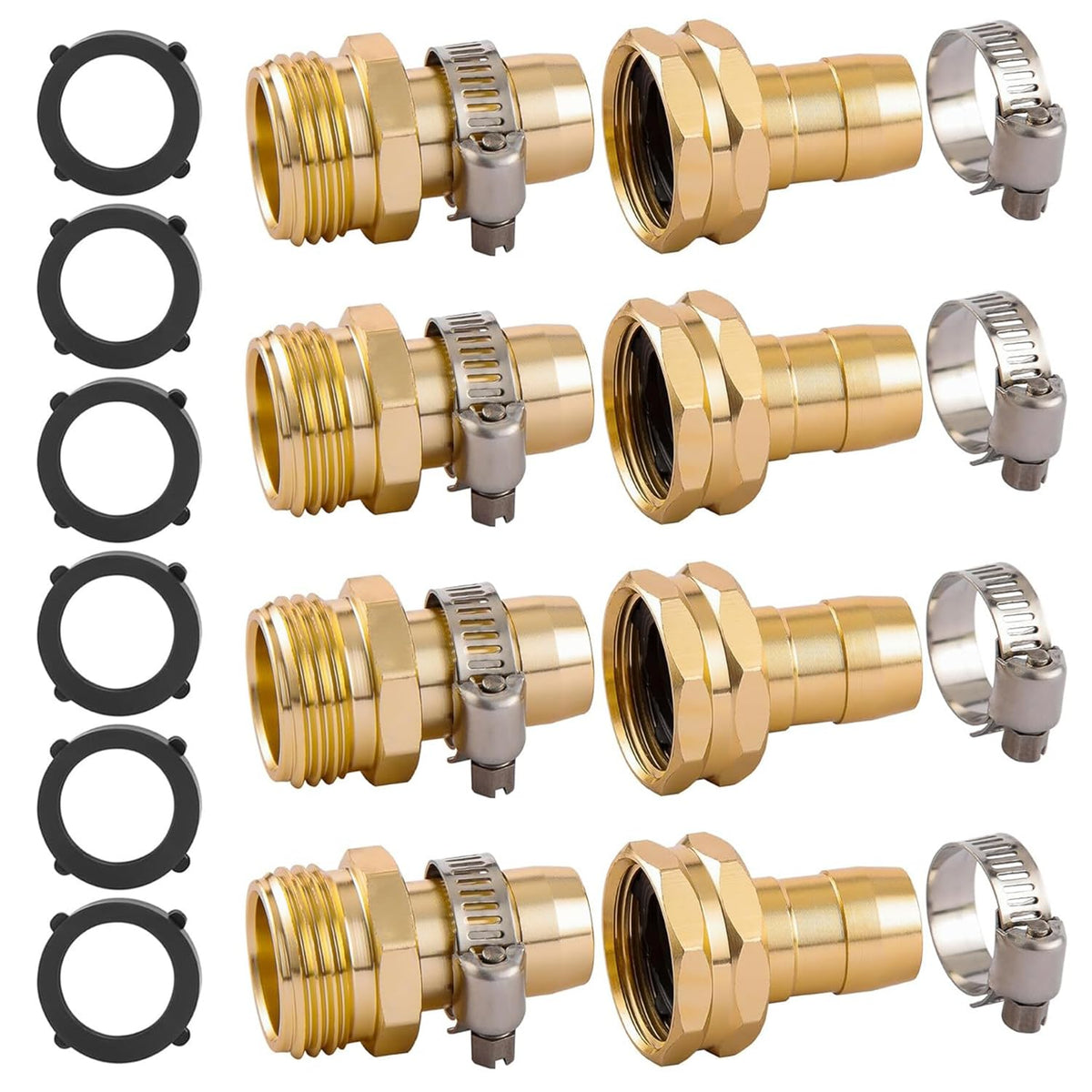 Sanpaint 4-set hose repair connectors kit for quick leaks repair on garden hoses