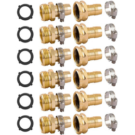 Sanpaint 6-set garden hose repair connectors with clamps for quick, leak-free fixes