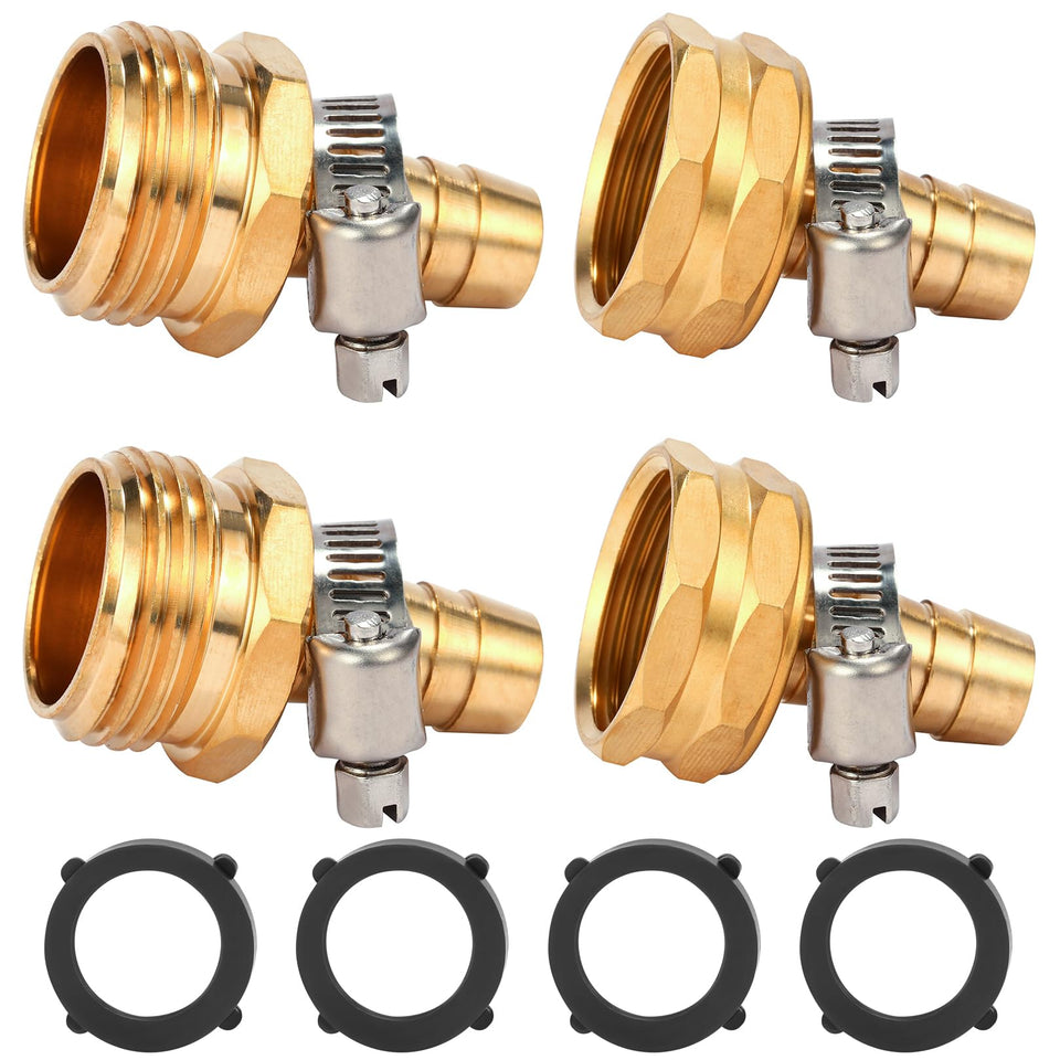Sanpaint brass garden hose connector side view for quick repair and durable fit.
