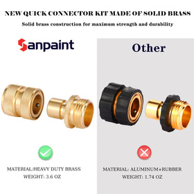 Sanpaint brass garden hose fitting heavy-duty construction for lasting use.