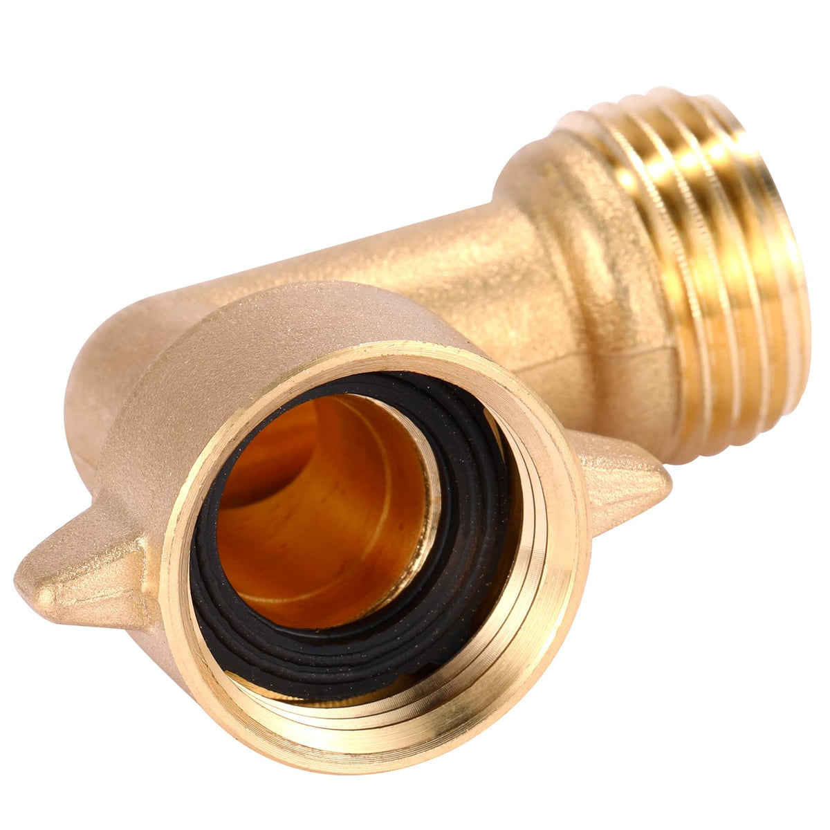 Easy to install brass elbow with standard 3/4 inch threads