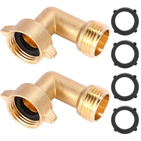 Sanpaint 90-degree brass garden hose elbow connector for tight spaces