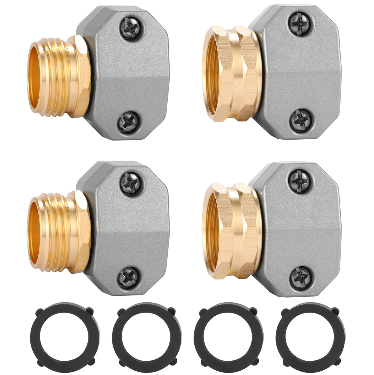 Sanpaint garden hose repair kit aluminum connectors for quick, leak-free fixes.