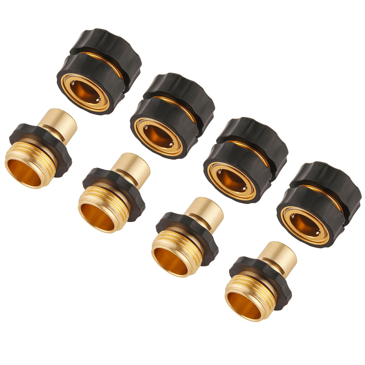 Sanpaint three-quarter-inch garden hose quick connector with male fitting for secure attachment.