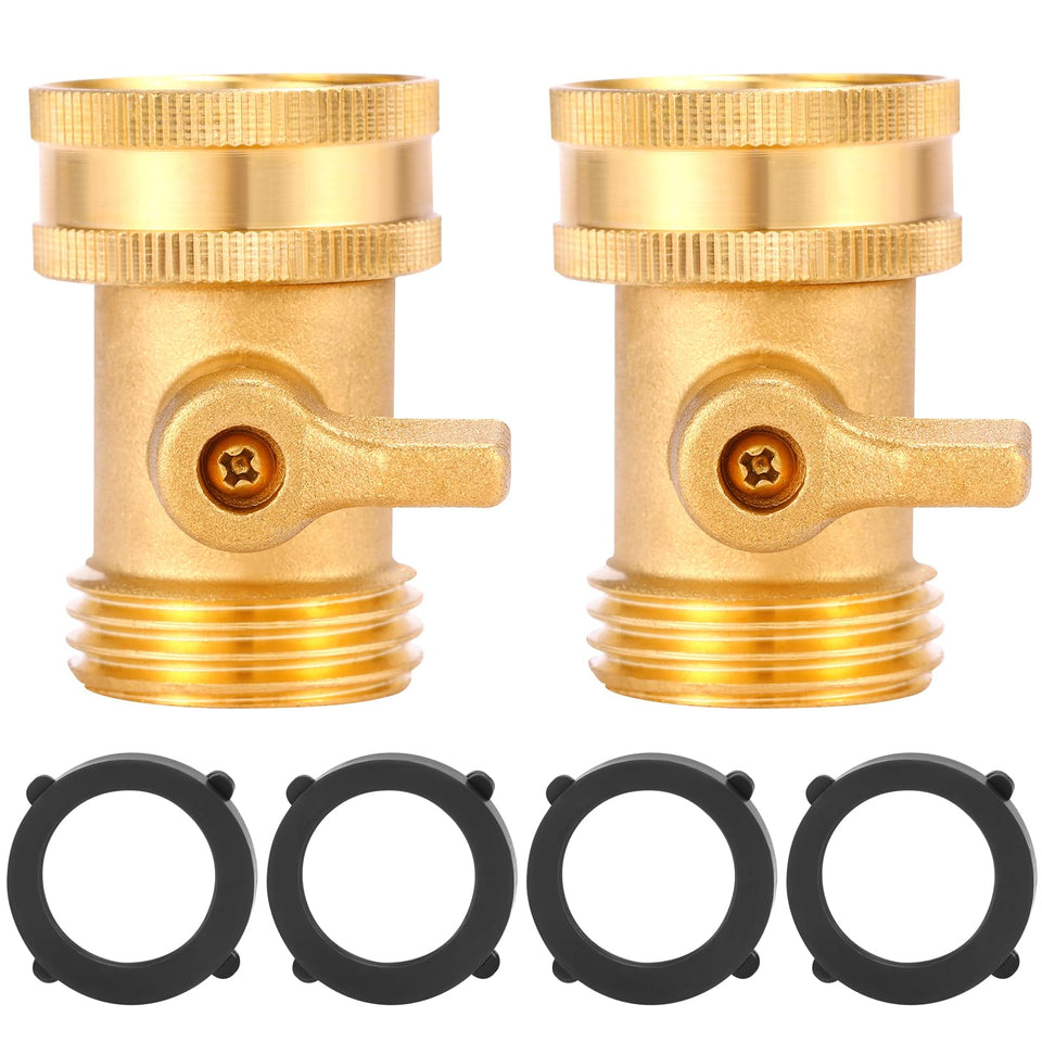 Sanpaint water hose shut off valve 2-pack with durable brass for leak-free control.