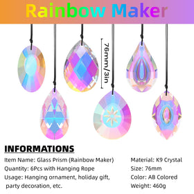 SANPLMG AB-coated crystal prisms add sparkle and color to indoor spaces.