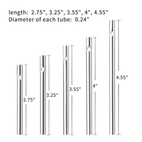 Sansheng 4x12 inch silver wind chime tube for easy hanging