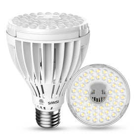 SANSI 32W grow light bulb front view providing full-spectrum light for indoor plants